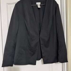 Lane Bryant Black Notched Lapel Blazer with Relaxed Fit
